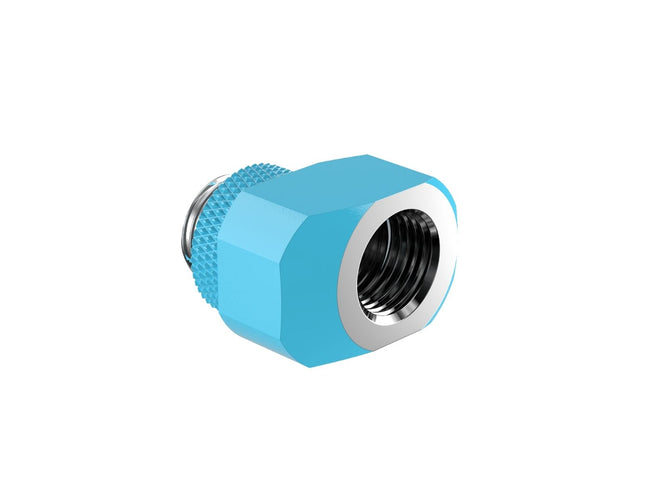 PrimoChill InterConnect SX Male to Female G 1/4in. Offset Full Rotary Fitting - 6mm - Sky Blue