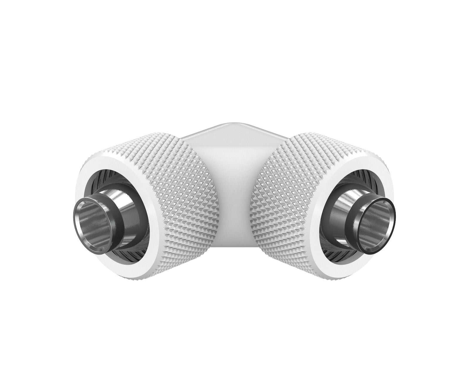 PrimoChill SecureFit SX - Premium 90 Degree Compression Fitting Set For 3/8in ID x 5/8in OD Flexible Tubing (F-SFSX5890) - Available in 20+ Colors, Custom Watercooling Loop Ready - Sky White