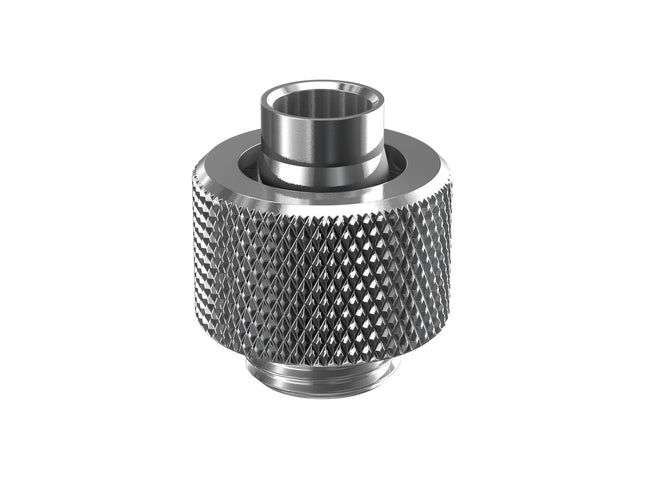 PrimoChill SecureFit SX - Premium Compression Fitting For 3/8in ID x 1/2in OD Flexible Tubing (F-SFSX12) - Available in 20+ Colors, Custom Watercooling Loop Ready - Silver Nickel