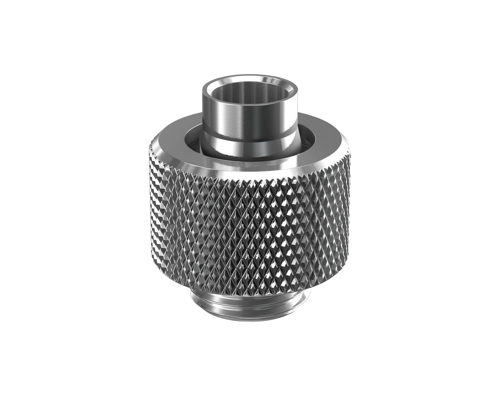 PrimoChill SecureFit SX - Premium Compression Fitting For 3/8in ID x 1/2in OD Flexible Tubing (F-SFSX12) - Available in 20+ Colors, Custom Watercooling Loop Ready - Silver Nickel