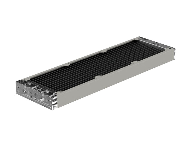 PrimoChill 360SL (30mm) EXIMO Modular Radiator, Clear Acrylic, 3x120mm, Triple Fan (R-SL-A36) Available in 20+ Colors, Assembled in USA and Custom Watercooling Loop Ready - TX Matte Silver