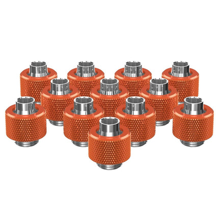 PrimoChill SecureFit SX - Premium Compression Fitting For 3/8in ID x 1/2in OD Flexible Tubing 12 Pack (F-SFSX12-12) - Available in 20+ Colors, Custom Watercooling Loop Ready - Candy Copper