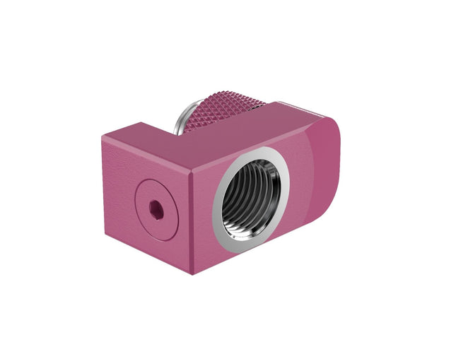PrimoChill Male to Female G 1/4in. Supported Offset Rotary Fitting - Magenta