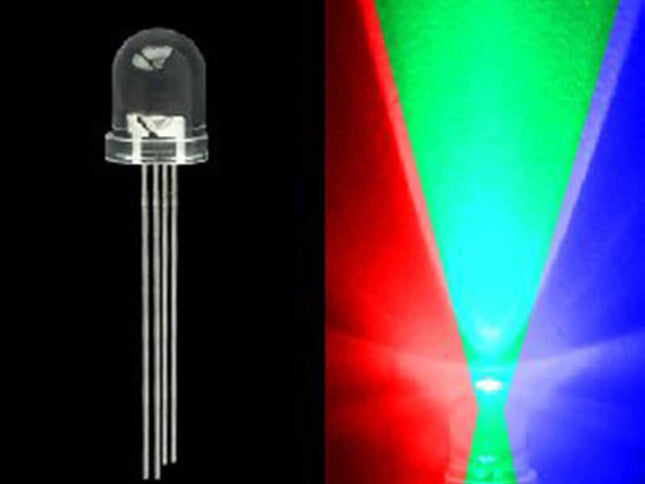 5mm Tri-Colored 4 Prong LED Bulb- Red/Green/Blue - 50 Pack