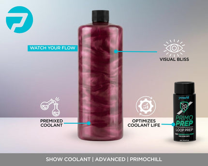 PrimoChill Vue - Computer WaterCooling Coolant, Visual Flow, Solid/Non-Transparent, Full Protection, PrimoPrep Included, Proudly Made in the USA (32oz/.9L) - Black Cherry Violet