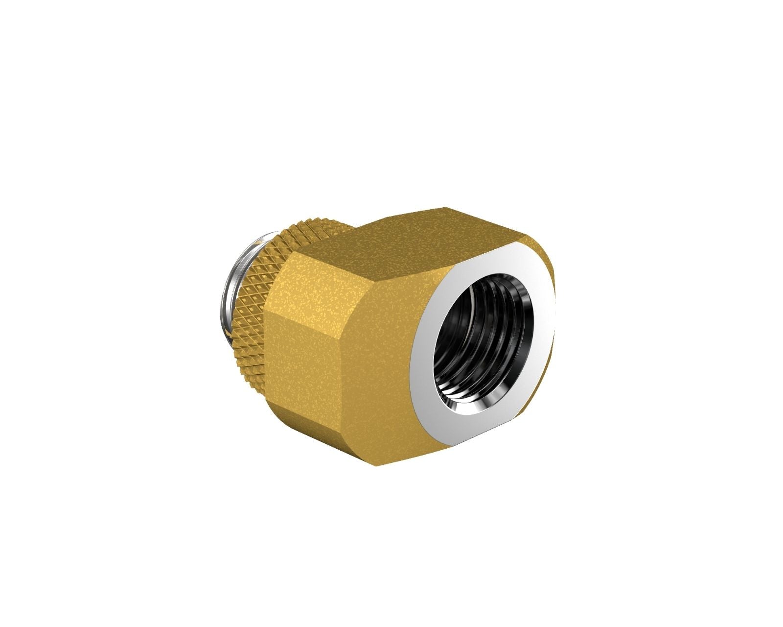 PrimoChill InterConnect SX Male to Female G 1/4in. Offset Full Rotary Fitting - Gold