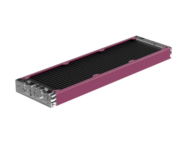 PrimoChill 360SL (30mm) EXIMO Modular Radiator, Clear Acrylic, 3x120mm, Triple Fan (R-SL-A36) Available in 20+ Colors, Assembled in USA and Custom Watercooling Loop Ready - Magenta
