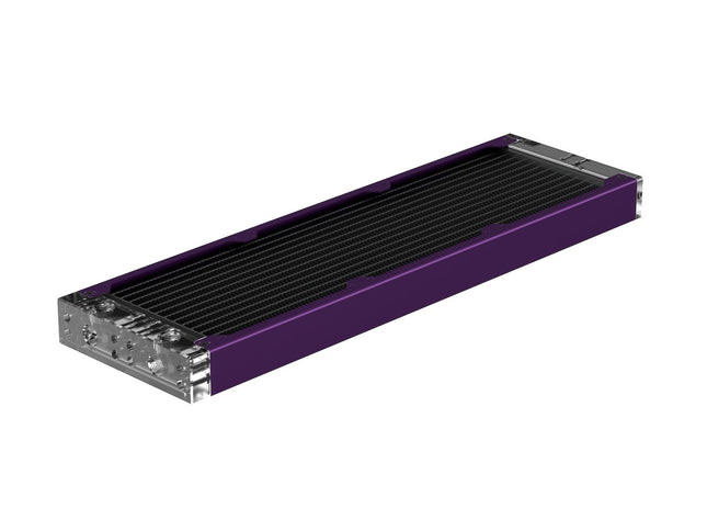PrimoChill 360SL (30mm) EXIMO Modular Radiator, Clear Acrylic, 3x120mm, Triple Fan (R-SL-A36) Available in 20+ Colors, Assembled in USA and Custom Watercooling Loop Ready - Candy Purple