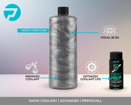 PrimoChill Vue - Computer WaterCooling Coolant, Visual Flow, Solid/Non-Transparent, Full Protection, PrimoPrep Included, Proudly Made in the USA (32oz/.9L) - Sterling Silver