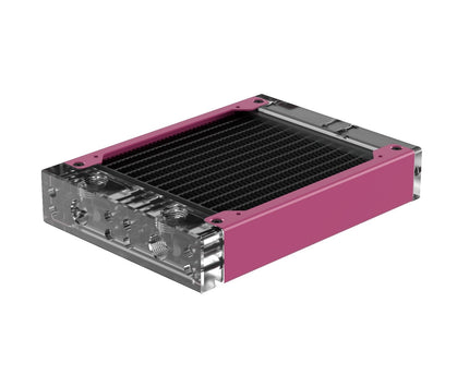 PrimoChill 120SL (30mm) EXIMO Modular Radiator, Clear Acrylic, 1x120mm, Single Fan (R-SL-A12) Available in 20+ Colors, Assembled in USA and Custom Watercooling Loop Ready - PrimoChill - KEEPING IT COOL Magenta