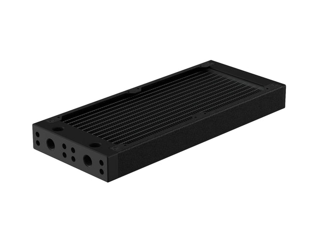 PrimoChill 240SL (30mm) EXIMO Modular Radiator, Black POM, 2x120mm, Dual Fan (R-SL-BK24) Available in 20+ Colors, Assembled in USA and Custom Watercooling Loop Ready - TX Matte Black