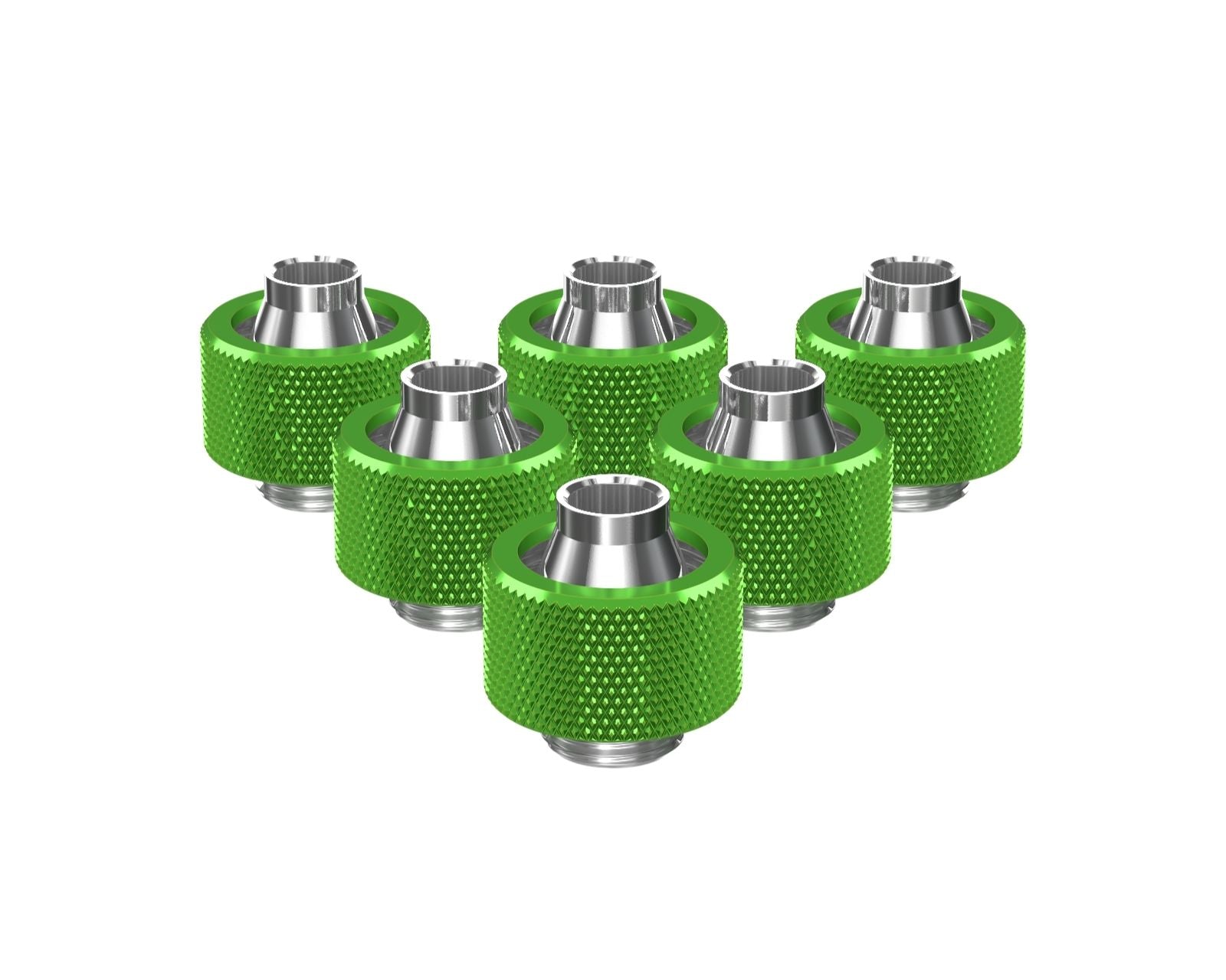 PrimoChill SecureFit SX - Premium Compression Fitting For 7/16in ID x 5/8in OD Flexible Tubing 6 Pack (F-SFSX758-6) - Available in 20+ Colors, Custom Watercooling Loop Ready - Toxic Candy