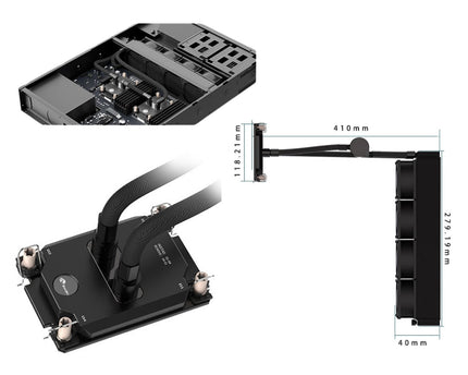 Bykski Durable 4x80mm 2U Server AIO Liquid CPU Cooler For Dual Intel Copper/Ice Lake (LGA 4189) - Continuous Usage