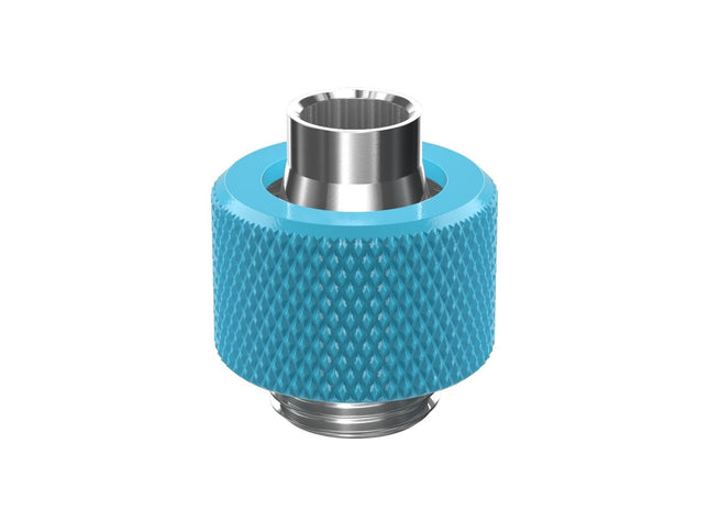 PrimoChill SecureFit SX - Premium Compression Fitting For 3/8in ID x 1/2in OD Flexible Tubing (F-SFSX12) - Available in 20+ Colors, Custom Watercooling Loop Ready - Sky Blue