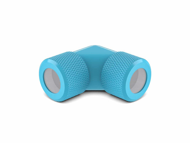 PrimoChill 12mm Rigid SX 90 Degree Fitting Set - Sky Blue