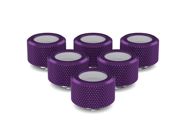 PrimoChill 16mm OD Rigid SX Fitting - 6 Pack - Candy Purple