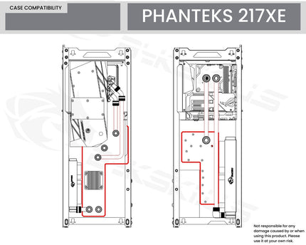Bykski Distro Plate For PHANTEKS 217 XE - PMMA w/ 5v Addressable RGB(RBW) (RGV-PHA-217-P-K) - DDC Pump With Armor