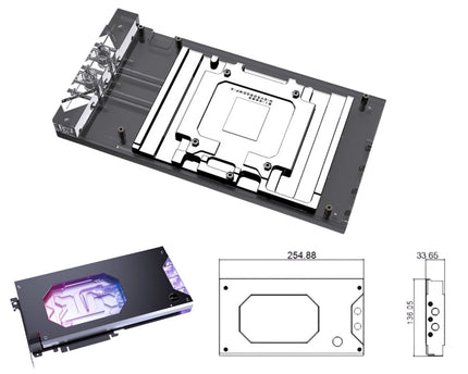 Bykski Armored End Port GPU Waterblock with Backplate For Gigabyte GeForce RTX 5090 Gaming OC 32G (N-GV5090DWF-X-V2)