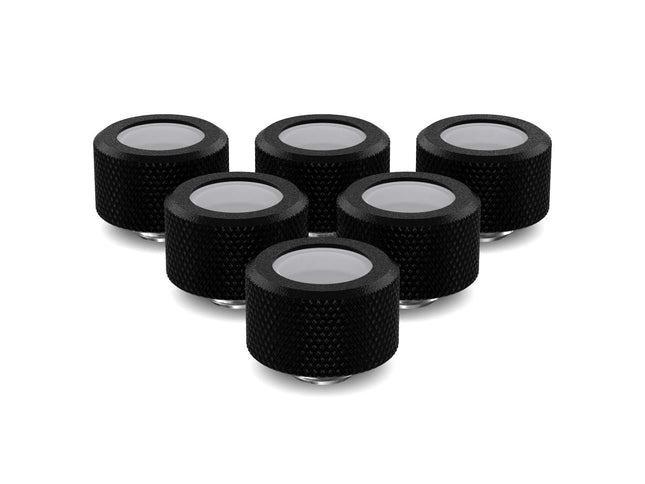 PrimoChill 16mm OD Rigid SX Fitting - 6 Pack - TX Matte Black