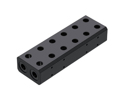 Bykski Durable Multi‑Port Parallel Workstation/Server Distribution Block, available in four sizes – Black POM (B-L2-BM-X-V2) - 6 Channels