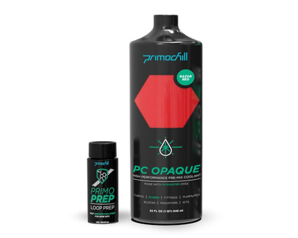 PrimoChill Opaque - Computer WaterCooling Show Coolant, Solid/Non-Transparent, Full Protection, Advanced User, PrimoPrep Included, Proudly Made in The USA (32oz/.9L) - Razor Red SX