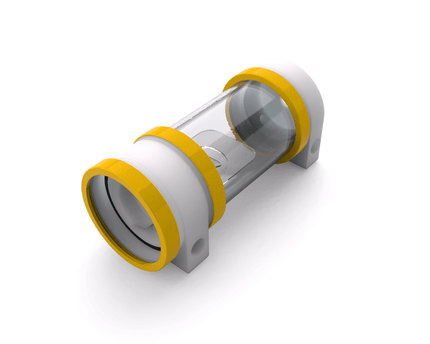 PrimoChill CTR Hard Mount Phase II High Flow D5 Enabled Reservoir - White POM - 120mm - Yellow