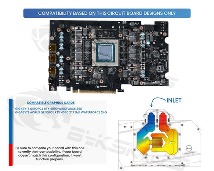 Bykski Full Coverage GPU Water Block and Backplate For Gigabyte RTX 4090 Windforce 24G (N-GV4090WF-X)