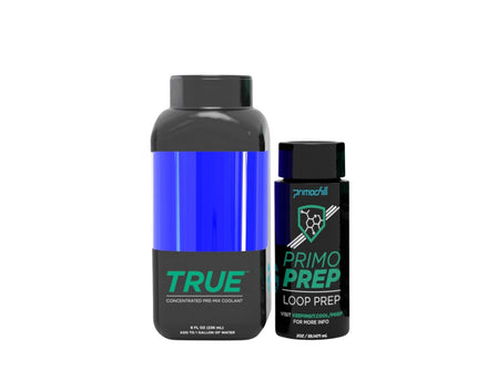 PrimoChill True - Computer WaterCooling Coolant, Concentrate, Low-Conductive, Transparent, Full Protection, PrimoPrep Included, Proudly Made in the USA (Yields a Gallon of Coolant) - UV Blue