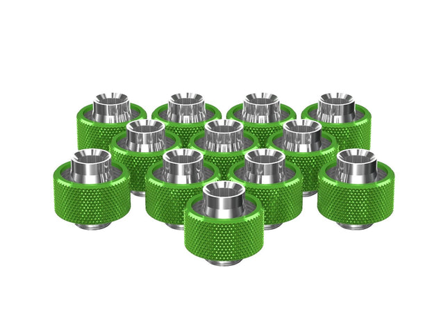 PrimoChill SecureFit SX - Premium Compression Fittings 12 Pack - For 1/2in ID x 3/4in OD Flexible Tubing (F-SFSX34-12) - Available in 20+ Colors, Custom Watercooling Loop Ready - Toxic Candy