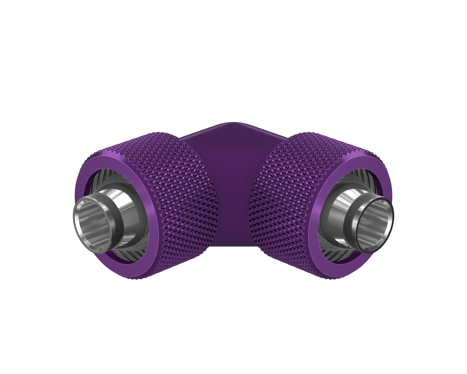 PrimoChill SecureFit SX - Premium 90 Degree Compression Fitting Set For 3/8in ID x 5/8in OD Flexible Tubing (F-SFSX5890) - Available in 20+ Colors, Custom Watercooling Loop Ready - Candy Purple