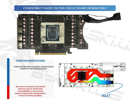 Bykski Durable Metal/POM GPU Water Block and Backplate For NVIDIA RTX PRO 5000/6000 Blackwell Server Edition (N-RTXPRO6000-SR) - Continuous Usage