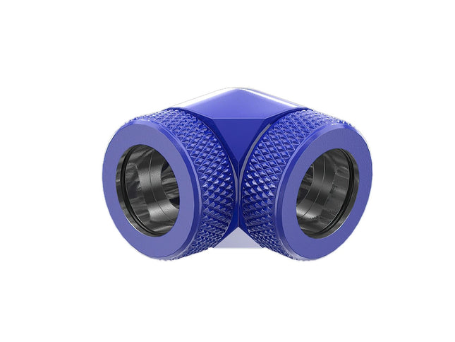PrimoChill InterConnect SX Premium 90 Degree Elbow Adapter Fitting For 16MM Rigid Tubing (FA-9016) - True Blue