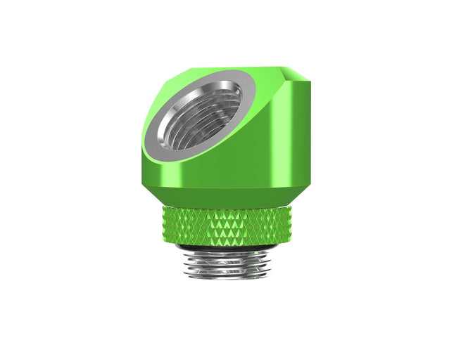 PrimoChill InterConnectSX Flat 45 Degree Rotary Fitting (FAF45) – Enhanced PC Cooling with Sleek Aesthetics - Available in 20+ Colors, Custom Watercooling Loop Ready - Toxic Candy