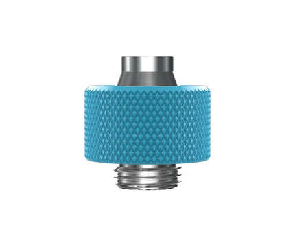 PrimoChill SecureFit SX - Premium Compression Fitting For 7/16in ID x 5/8in OD Flexible Tubing (F-SFSX758) - Available in 20+ Colors, Custom Watercooling Loop Ready - Sky Blue