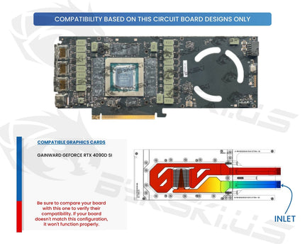 Bykski Durable Metal/POM GPU Water Block and Backplate For Gainward GeForce RTX 4090D SI (N-GY4090DSI-SR) - Continuous Usage