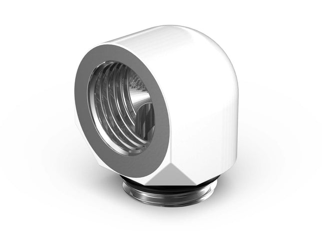 PrimoChill Male to Female G1/4 90 Degree SX Elbow Fitting - Sky White - Sky White