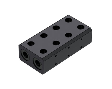 Bykski Durable Multi‑Port Parallel Workstation/Server Distribution Block, available in four sizes – Black POM (B-L2-BM-X-V2) - 4 Channels