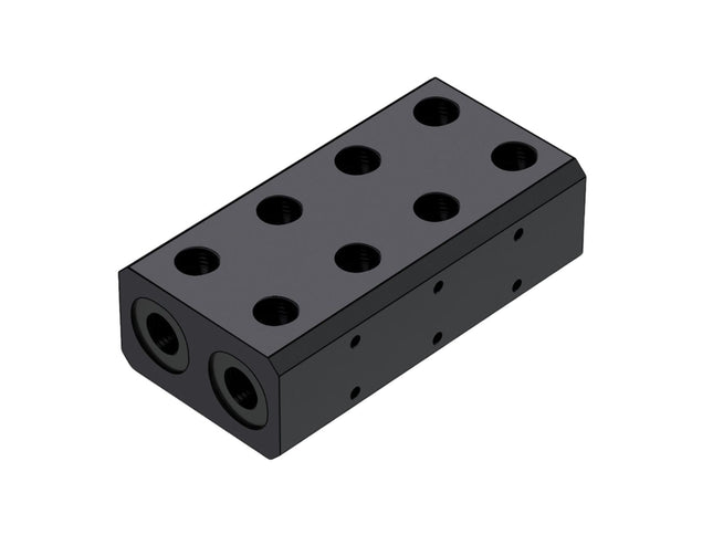 Bykski Durable Multi‑Port Parallel Workstation/Server Distribution Block, available in four sizes – Black POM (B-L2-BM-X-V2) - 4 Channels