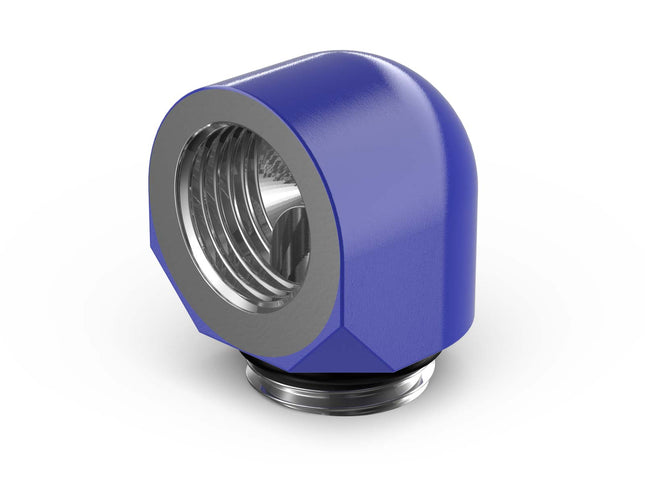 PrimoChill Male to Female G1/4 90 Degree SX Elbow Fitting - True Blue - True Blue