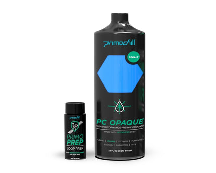PrimoChill Opaque - Computer WaterCooling Show Coolant, Solid/Non-Transparent, Full Protection, Advanced User, PrimoPrep Included, Proudly Made in The USA (32oz/.9L) - Cobalt
