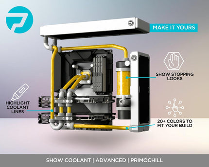 PrimoChill Vue - Computer WaterCooling Coolant, Visual Flow, Solid/Non-Transparent, Full Protection, PrimoPrep Included, Proudly Made in the USA (32oz/.9L) - Yellow