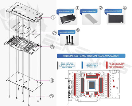 Bykski Durable Metal/POM GPU Water Block and Backplate For Gigabyte GeForce RTX 5090 Gaming OC 32G (N-GV5090DWF-SR) - Continuous Usage