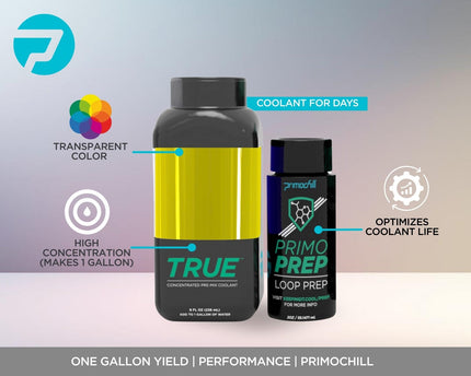 PrimoChill True - Computer WaterCooling Coolant, Concentrate, Low-Conductive, Transparent, Full Protection, PrimoPrep Included, Proudly Made in the USA (Yields a Gallon of Coolant) - UV Brite Green
