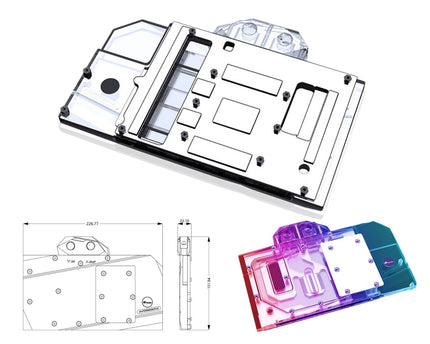 Bykski Full Coverage GPU Water Block and Backplate for PowerColor RX 6800 XT Red Dragon (A-PC6800XT-X)