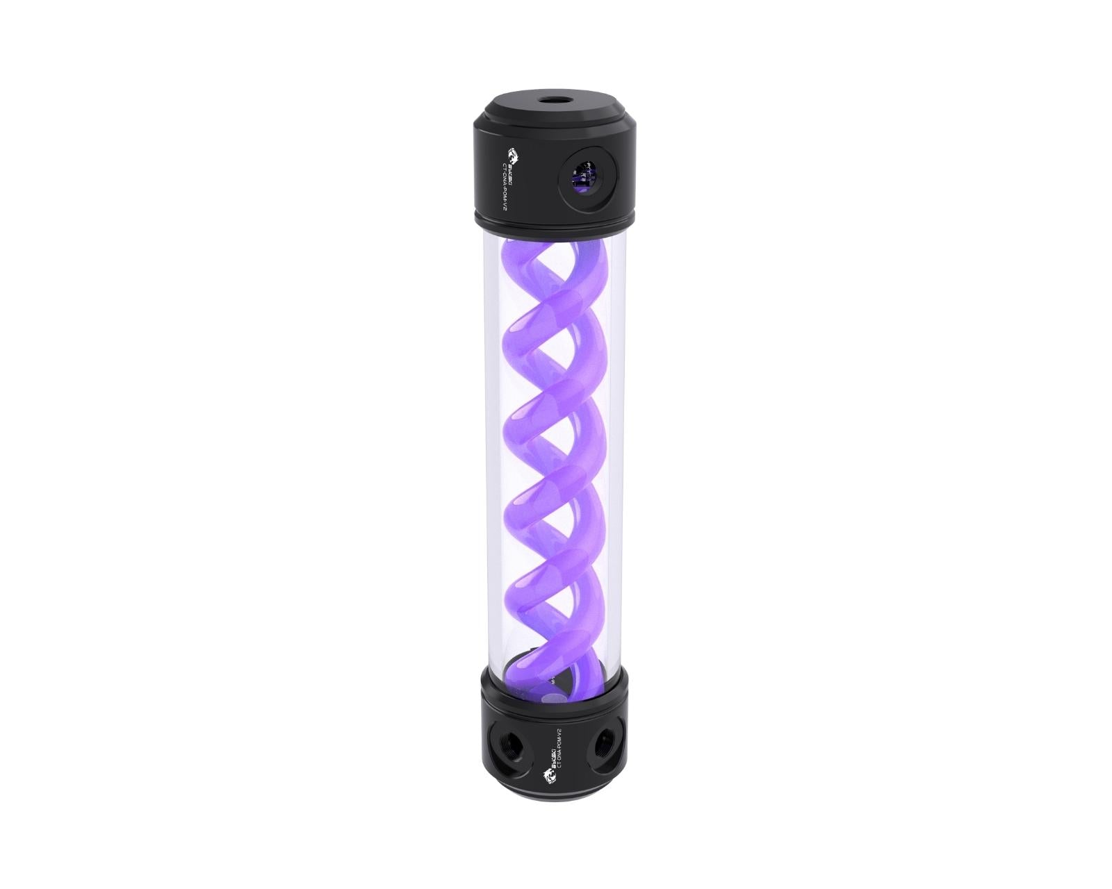 Bykski 50mm Cylindrical DNA Reservoir - Black POM - 260mm w/LED strip (CT-DNA-POM-V2-260) - Purple