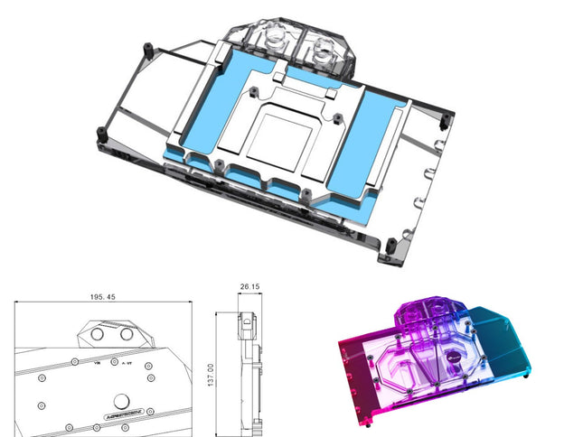 Bykski Full Coverage GPU Water Block and Backplate For Sapphire METAL Pulse AMD Radeon RX 9070XT 16GB (A-SP9070XTMT-X)