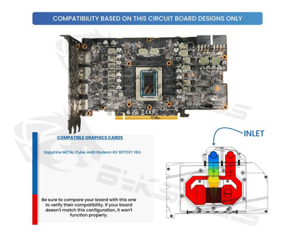 Bykski Full Coverage GPU Water Block and Backplate For Sapphire METAL Pulse AMD Radeon RX 9070XT 16GB (A-SP9070XTMT-X)