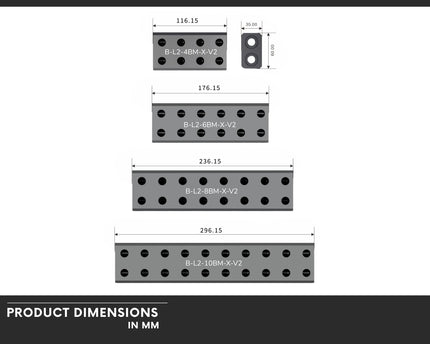 Bykski Durable Multi‑Port Parallel Workstation/Server Distribution Block, available in four sizes – Black POM (B-L2-BM-X-V2)