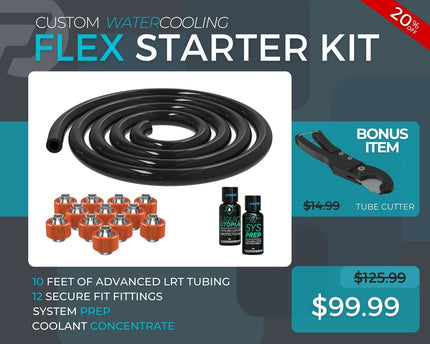 3/8 ID x 5/8 OD - Flex Starter Kit (Tubing, Fittings, Prep, Coolant, and Bonus Cutter)
