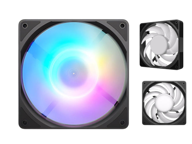 Bykski 9 Blade High Volume 120mm PWM - 5V Addressable RGB(RBW) LED Fan - 2000 RPM / 70.33 CFM / 37.7 dBA (CF-RBW2000EX-X)